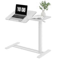 32''Overbed Table Gas Spring Lifting with Wheels&Tilting Desktop (White / 32 inch)