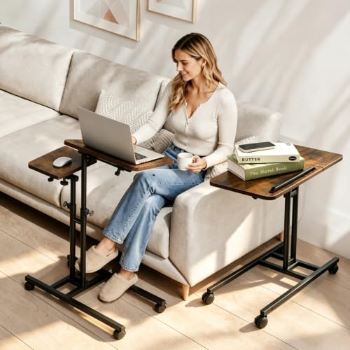 Overbed Side Table with Wheels
