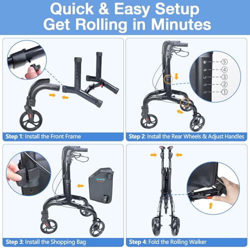 3 Wheel Walkers for Seniors (Black)