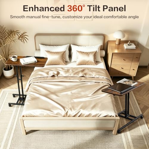 Overbed Side Table with Wheels