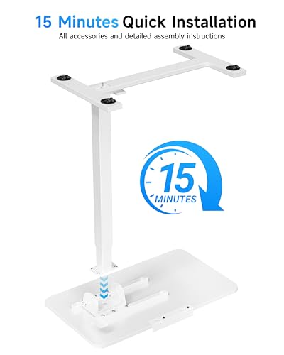 Mobile Standing Desk Laptop Desk Pneumatic with Wheels 180° Tilt Top Hospital Bed Table Portable Rolling Cart Foldable Bedside Table for Hospital&Home Use (White)