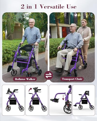 Walkers for Seniors with Seat (Purple)