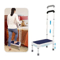 Bedside Steps for High Beds for Elderly Adults One Step Stool with Handle SUV Car Stepping Stool Seniors Stand Assist Aid Medical Heavy Duty 400lb Wide Platform Footstools for Bedroom Bathroom (Blue-17.8")