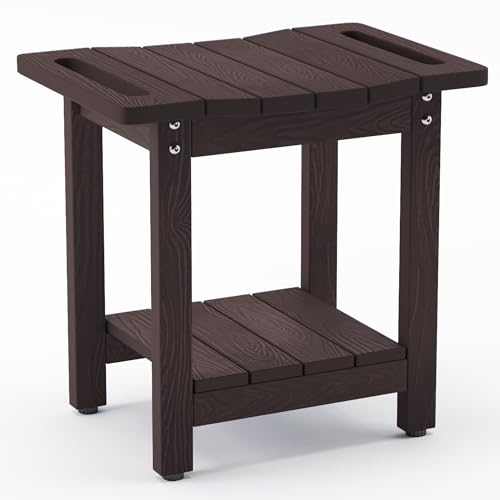 Shower Bench Stool (Espresso / Medium 18.6" * 12.6" * 16.9")