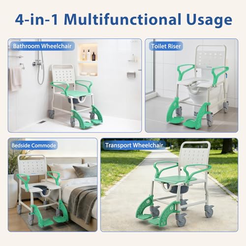 Rolling Shower Chair (Green)