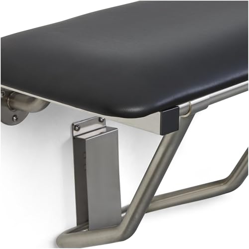 24" Wall Mount White Padded Folding Shower Bench Seat for Inside Shower (White / 24 in)