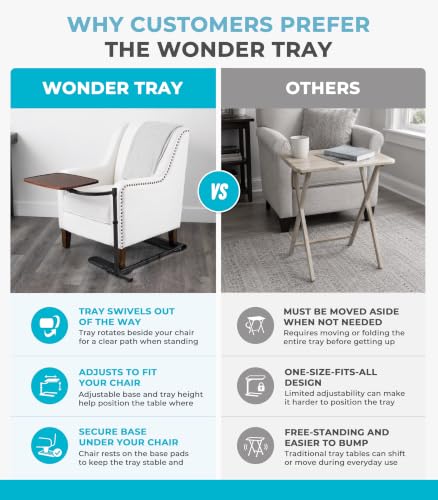 Wonder Tray Adjustable Swivel Table (Walnut / Large)