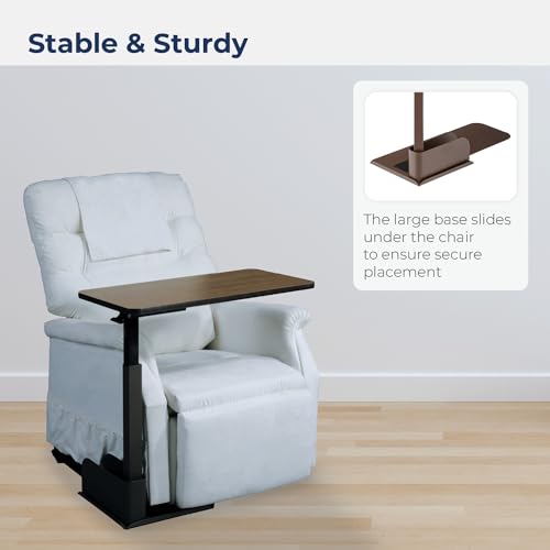 13085RN Right Side Seat Lift Chair Overbed Table (Walnut / Right)