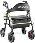 Foldable Rollator Walkers for Seniors with Seat (Standard / Light Gold)