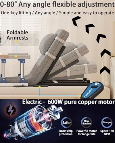 Electric Bed Lifting to Get Up (75X35.5" Full length)