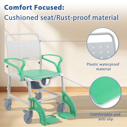 Rolling Shower Chair (Green)