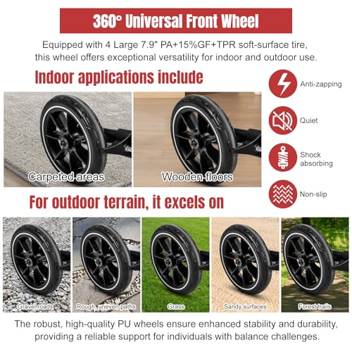 Rollator Walker for Seniors (7204-red)