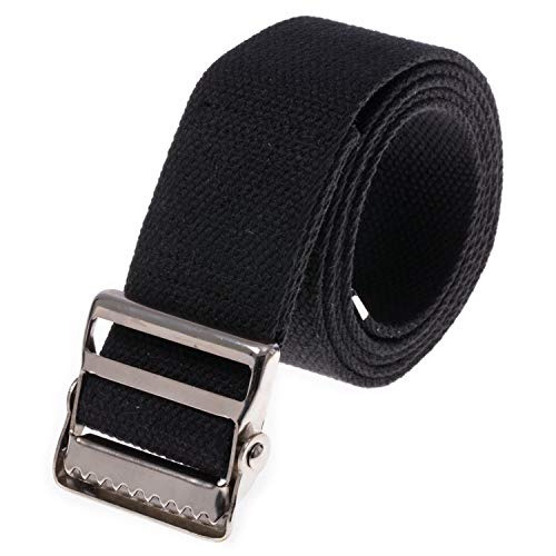Transfer and Gait Belt with Metal Buckle (60 Inch (Pack of 1) / Black)