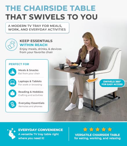 Wonder Tray Adjustable Swivel Table (Walnut / Large)