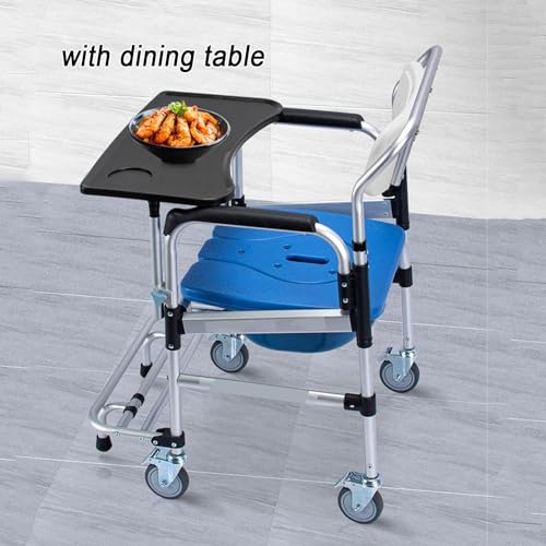 Mobile Bedside Shower with Detachable Bucket for Elder Disabled People (E)