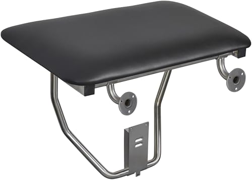24" Wall Mount White Padded Folding Shower Bench Seat for Inside Shower (White / 24 in)