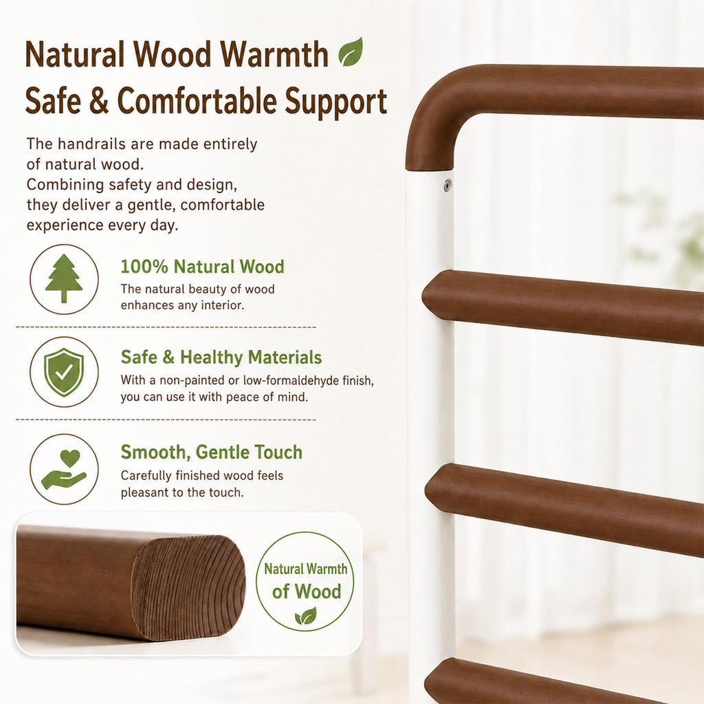 Chair & Couch Stand Assist Bar (White & Brown)