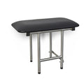 28" x 15" Black Padded Cushion Folding Wall Mount Bench Shower Seat with Legs (Black / 28 x 15)