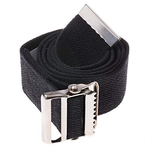 Transfer and Gait Belt with Metal Buckle (60 Inch (Pack of 1) / Black)