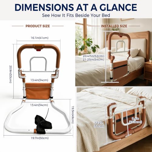Bed Rails for Seniors (Orange)
