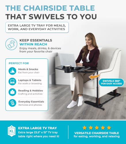 Wonder Tray Adjustable Swivel Table (Black / X-Large)