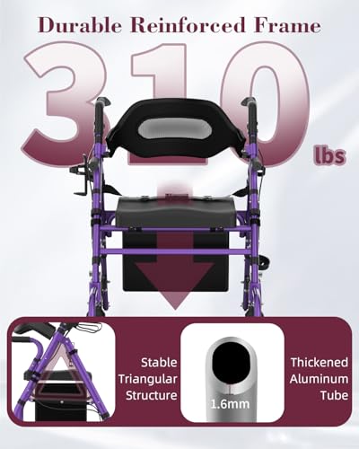 Walkers for Seniors with Seat (Purple)