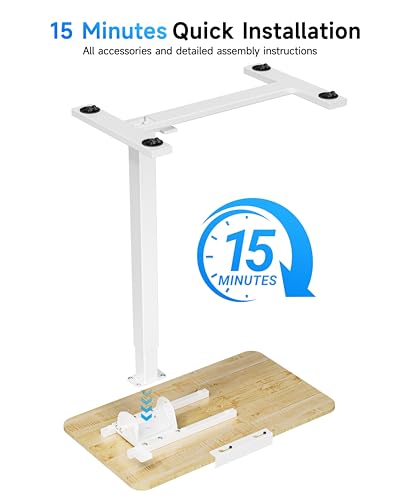 Mobile Standing Desk Laptop Desk Pneumatic with Wheels 180° Tilt Top Hospital Bed Table Portable Rolling Cart Foldable Bedside Table for Hospital&Home Use (Maple)