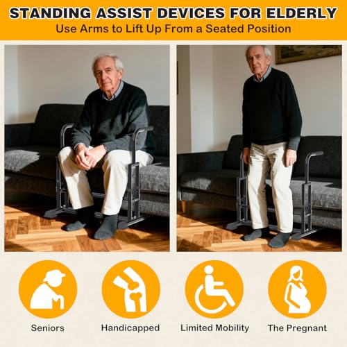 Adjustable Couch Stand aids for Getting Off Chair (Black)