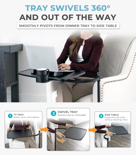 Wonder Tray Adjustable Swivel Table (Black / X-Large)