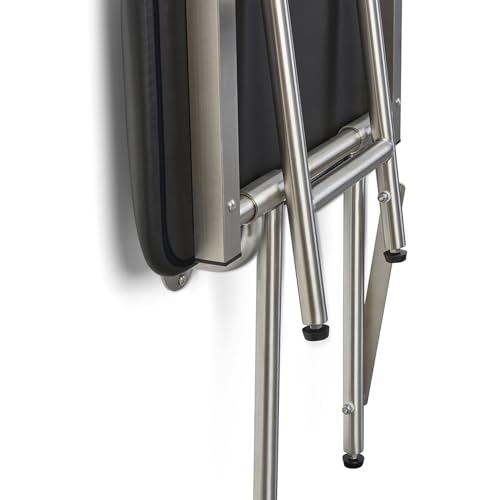 28" x 15" Black Padded Cushion Folding Wall Mount Bench Shower Seat with Legs (Black / 28 x 15)
