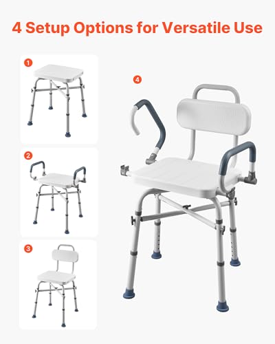 Swivel Shower Chair with Arms and Back