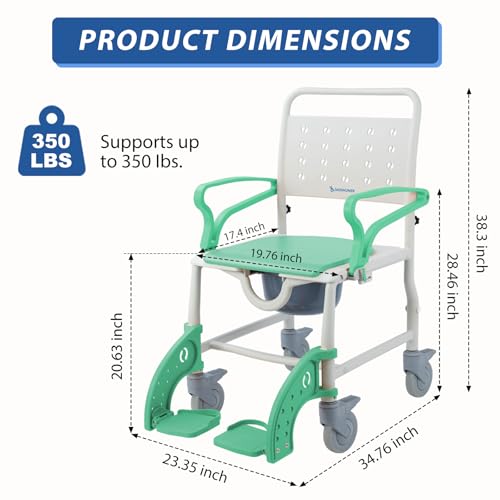 Rolling Shower Chair (Green)