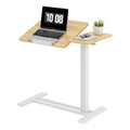 28''Overbed Table Gas Spring Lifting with Wheels&Tilting Desktop (Maple / 28 inch)