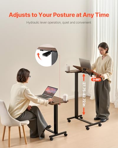 Overbed Table (Brown / Swivel Casters)