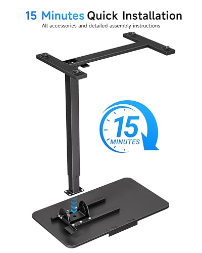 Mobile Standing Desk Laptop Desk Pneumatic with Wheels 180° Tilt Top Hospital Bed Table Portable Rolling Cart Foldable Bedside Table for Hospital&Home Use (Black)