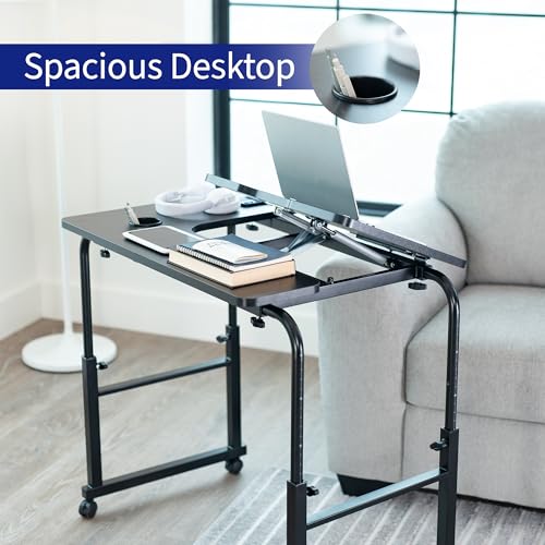 Black Mobile Over the Bed and Recliner Table (Black)