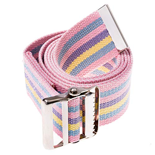 Transfer and Gait Belt with Metal Buckle (60 Inch (Pack of 1) / Rainbow)