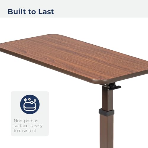 13085LN Left Side Seat Lift Chair Overbed Table (Walnut / Left)