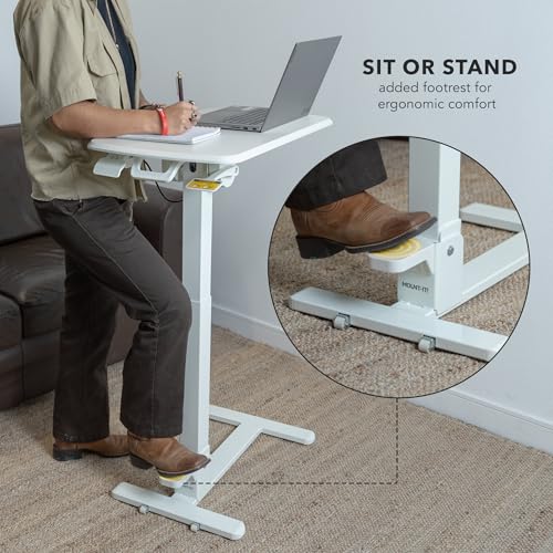 Overbed Table with Wheels (White)
