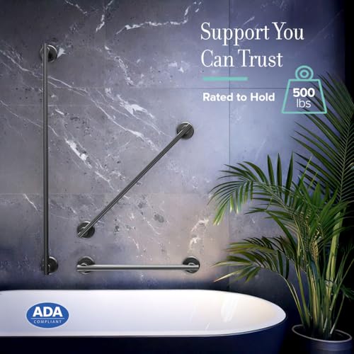 654MX Locke 36" L Bathroom Grab Bar (36''L / Matte Black)