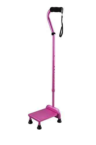 Stair Climbing Cane with Step Platform for Seniors (Pink)