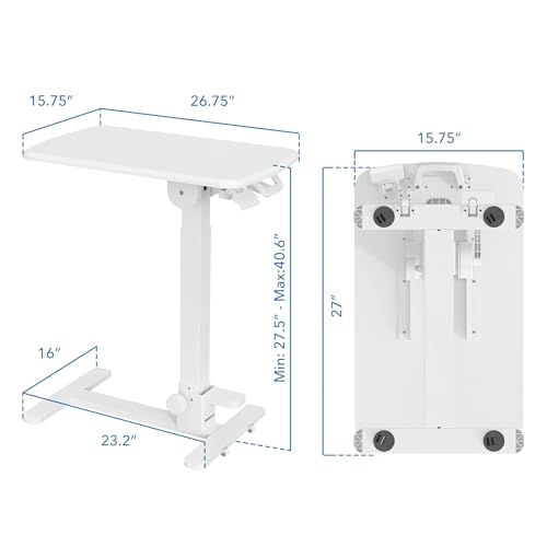 Overbed Table with Wheels (White)