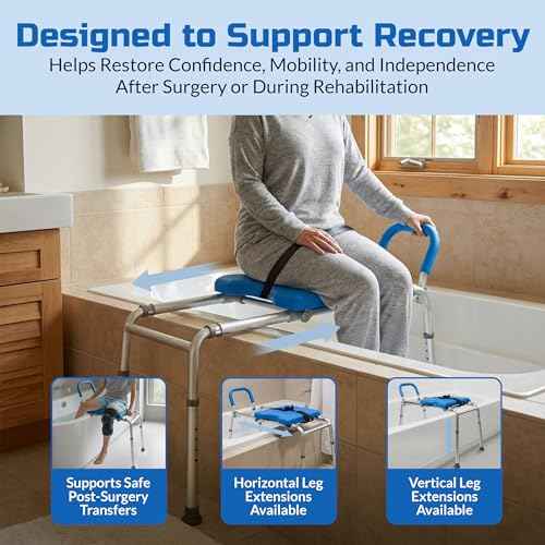 Roundabout 2.0 Sliding Transfer Bench with Rotating Seat. Padded for Warmth