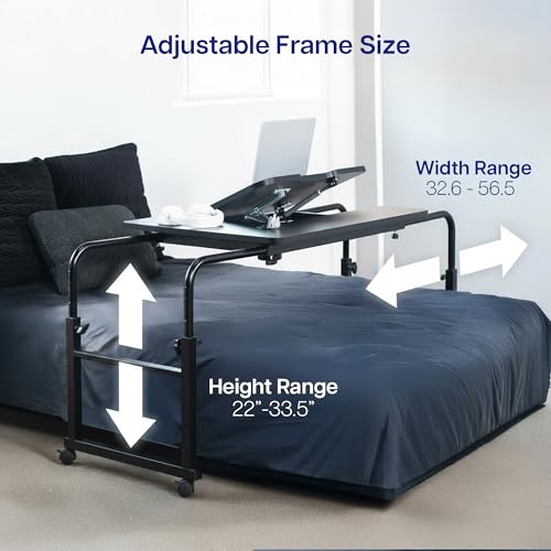 Black Mobile Over the Bed and Recliner Table (Black)