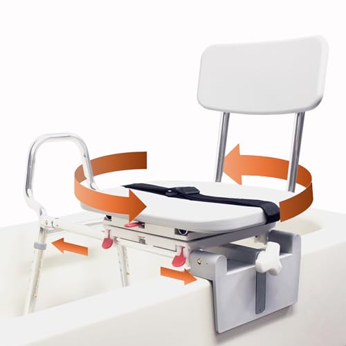 Tub Mount Sliding Tub Transfer Bench with Swivel Seat