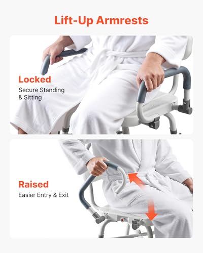 Swivel Shower Chair with Arms and Back