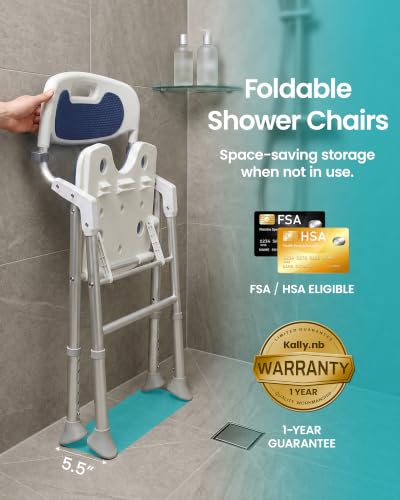 Folding Shower Chair for Inside Shower (Dark Blue)