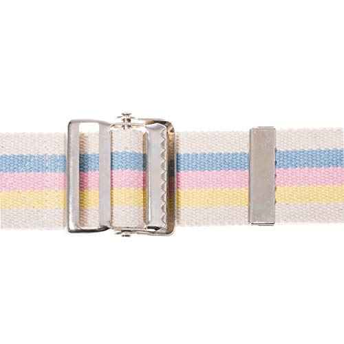 Transfer and Gait Belt with Metal Buckle (54 Inch (Pack of 1) / Pastel Stripe)