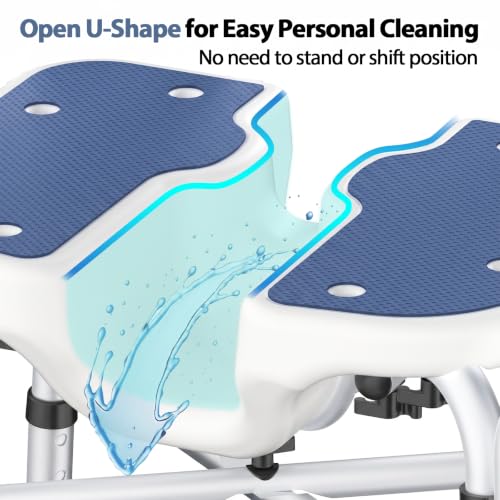 500lb Heavy Duty Shower Chair for Inside Shower (Dark Blue)