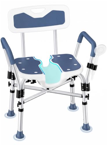 500lb Heavy Duty Shower Chair for Inside Shower (Dark Blue)